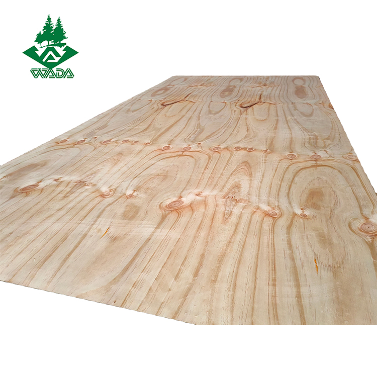Pine plywood stacked in factory